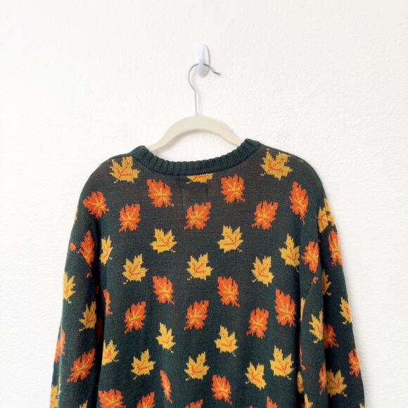 [Kiel James Patrick] Cozy Fall Leaf Wool Blend Crew Neck Sweater Unisex Size XXL - Picture 6 of 12